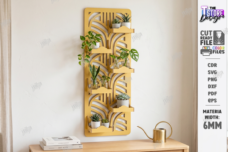 Modular Wooden Pegboard Wall Plant Organizer Laser Cut | CNC