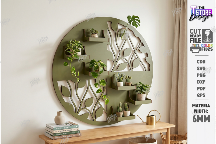 Modular Wooden Pegboard Wall Plant Organizer Laser Cut | CNC