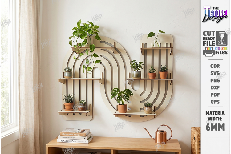 Modular Wooden Pegboard Wall Plant Organizer Laser Cut | CNC