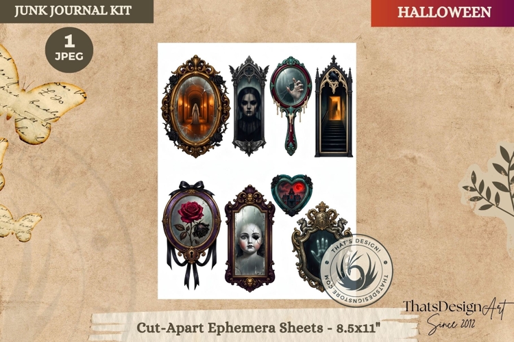 Haunted House Halloween Junk Journal Cut-Apart Ephemeras