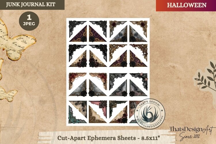 Haunted House Halloween Junk Journal Cut-Apart Ephemeras example image 1