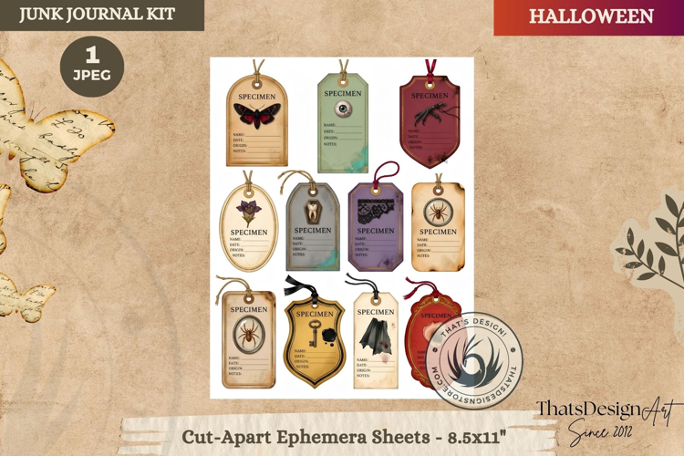 Haunted House Halloween Junk Journal Cut-Apart Ephemeras