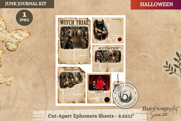 Haunted House Halloween Junk Journal Cut-Apart Ephemeras example image 1