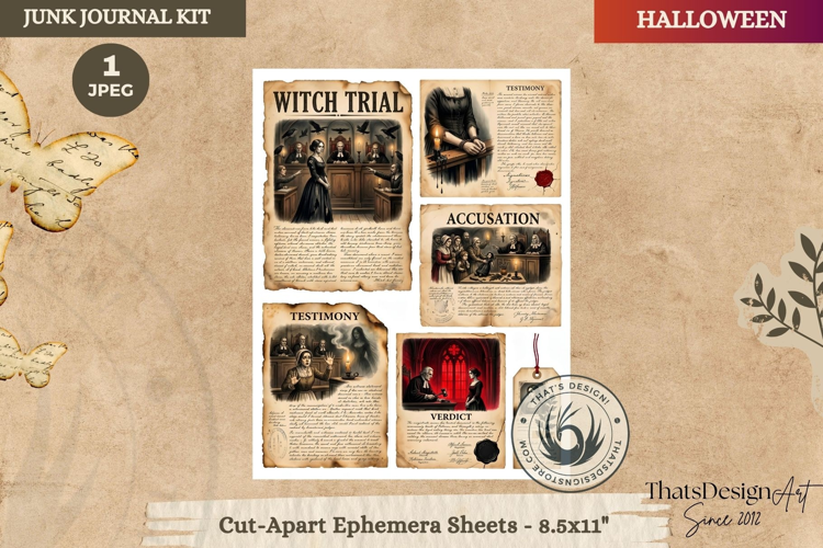 Haunted House Halloween Junk Journal Cut-Apart Ephemeras