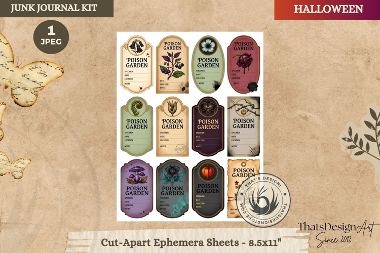 Haunted House Halloween Junk Journal Cut-Apart Ephemeras