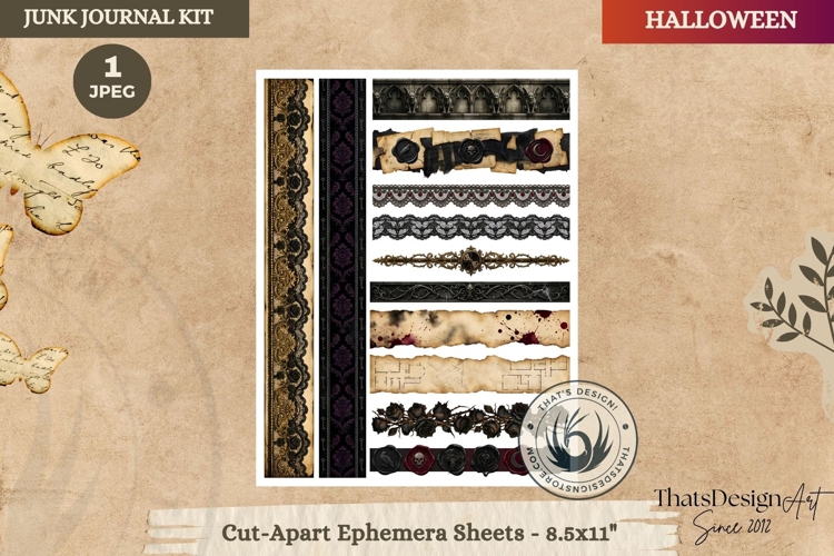 Haunted House Halloween Junk Journal Cut-Apart Ephemeras