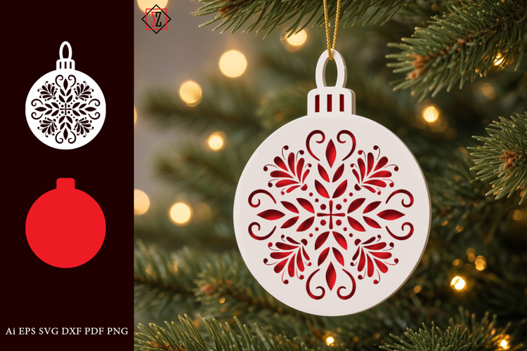 Decorative Christmas Ornament 4| Cut File | SVG
