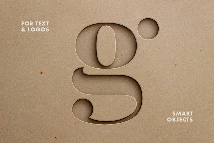 Cut-Out Paper Text & Logo Mockup