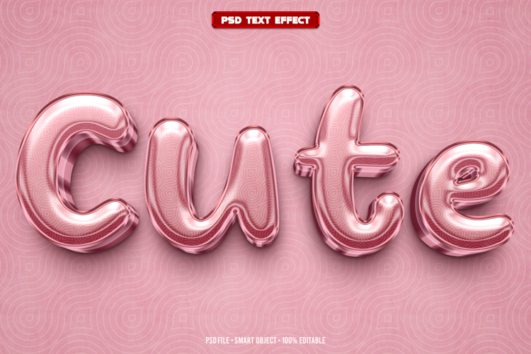 Cute 3D editable text effect
