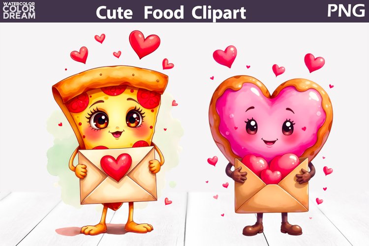 Funny Valentine Characters Clipart | Love Valentine Clipart example image 1