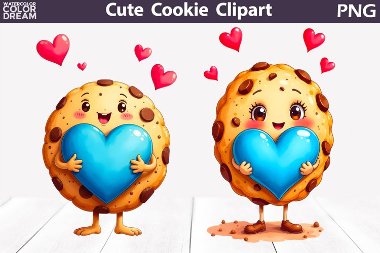 Funny Valentine Characters | Valentine Cookies Clipart example image 1