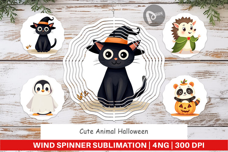 Wind Spinner Cute Halloween Animals example image 1