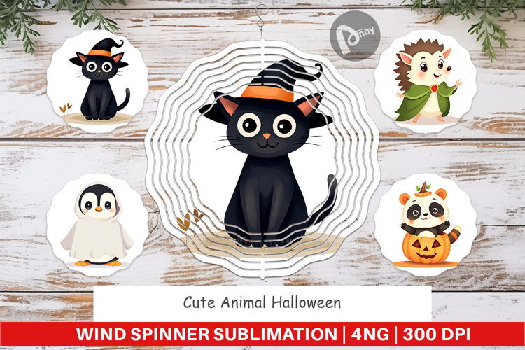 Wind Spinner Cute Halloween Animals