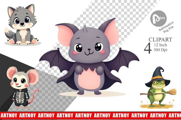 Cute Halloween Animal Clipart