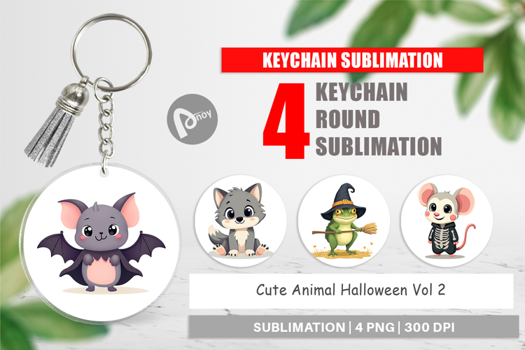 Keychain Cute Halloween Animals