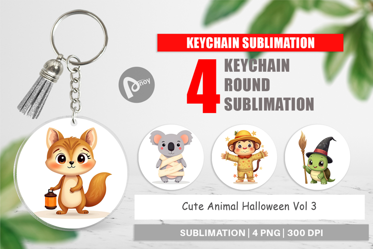 Keychain Cute Halloween Animals