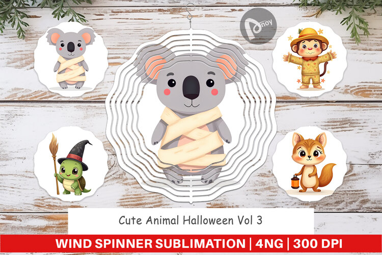 Wind Spinner Cute Halloween Animals example image 1