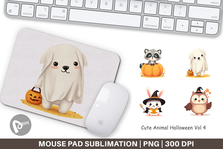 Mouse Pad Cute Halloween Animals