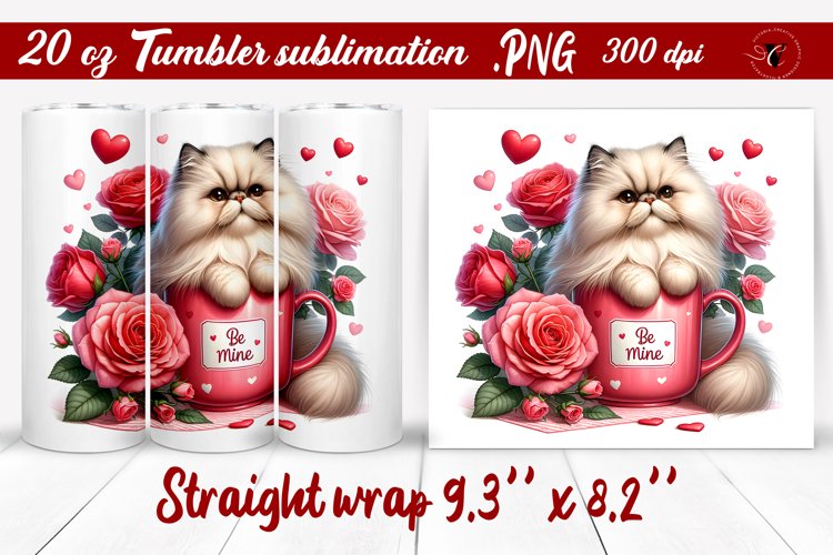Tumbler wrap design | Cute Cat in mug