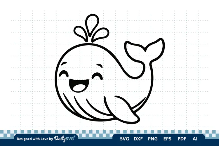 Cute Whale SVG | Adorable Ocean Animal Cut File