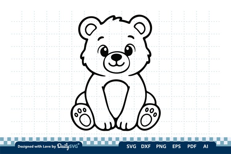 Cute Bear SVG | Adorable Animal Cut File example image 1