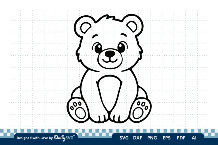 Cute Bear SVG | Adorable Animal Cut File
