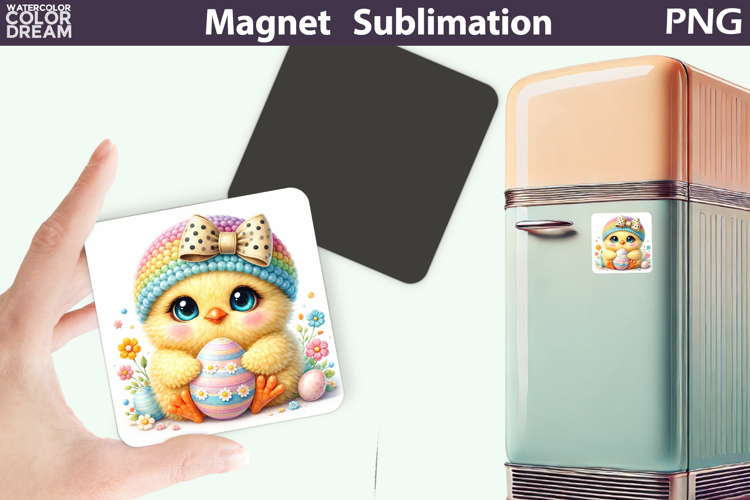Cute Animal Easter Magnet | Chick Egg Sublimation