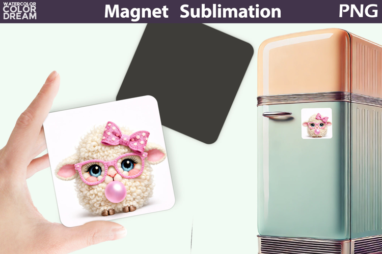 Cute Animal Magnet | Lamb Glasses Bubble Gum