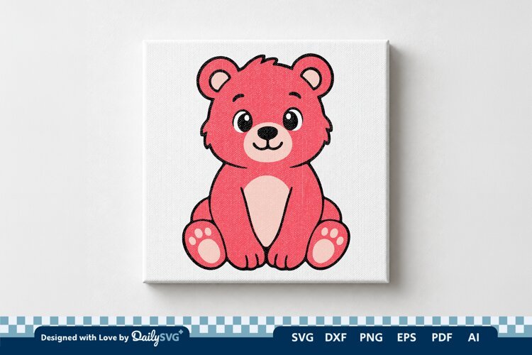 Cute Bear SVG | Adorable Animal Cut File example image 1