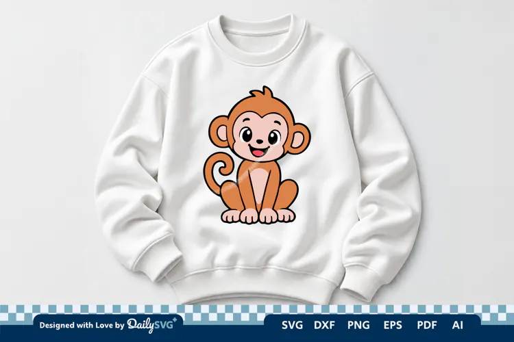 Cute Monkey SVG | Adorable Animal Cut File