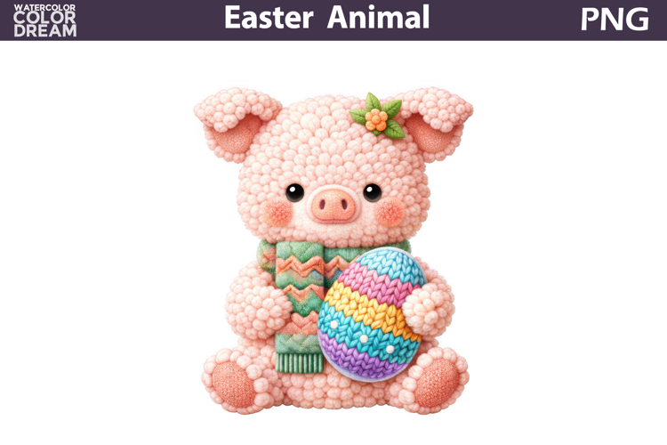 Baby Animal Easter Clipart | Pig Egg Sublimation