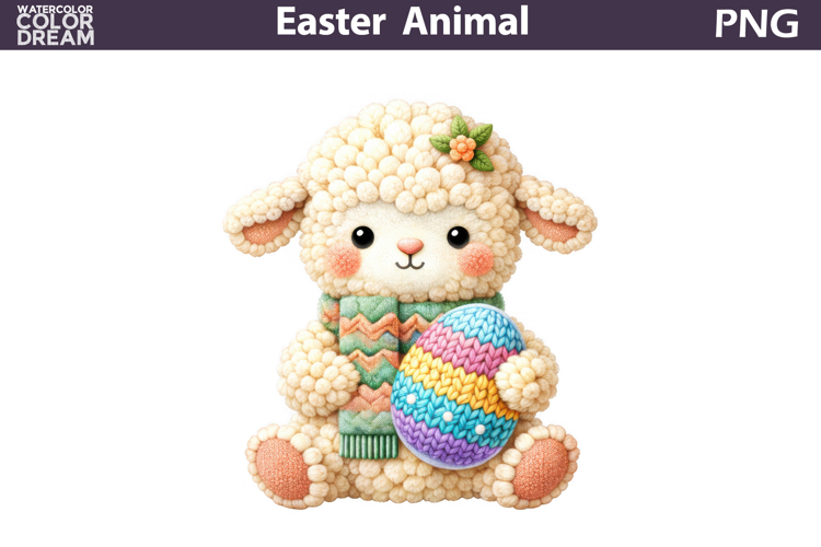 Baby Animal Easter Clipart | Lamb Egg Sublimation