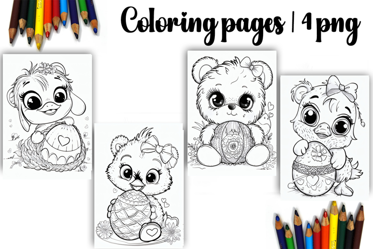 Cute animals Design |Easter Coloring pages