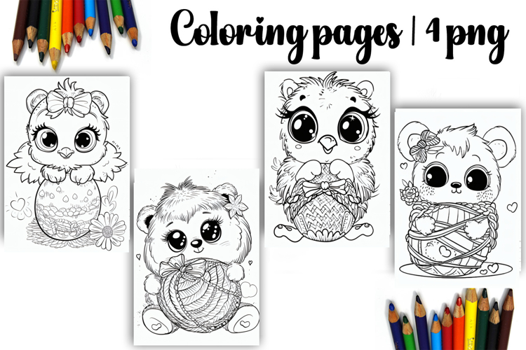 Cute animals Design |Easter Coloring pages