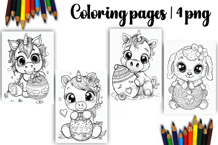 Cute animals Design |Easter Coloring pages