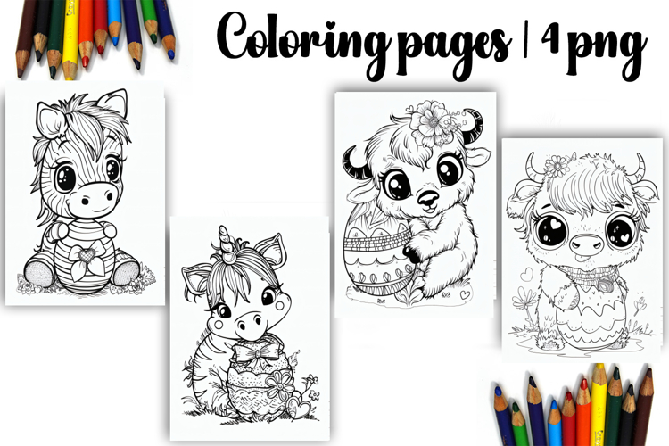 Cute animals Design |Easter Coloring pages
