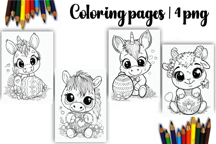 Cute animals Design |Easter Coloring pages
