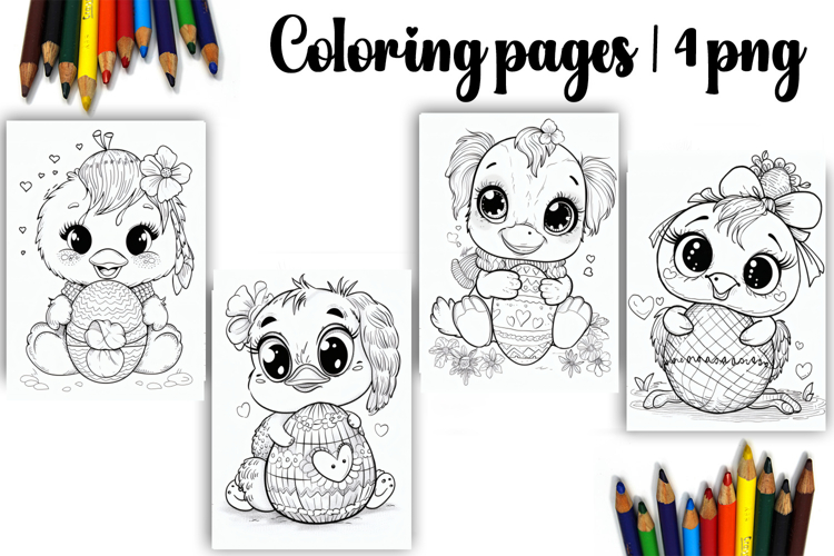 Cute animals Design |Easter Coloring pages