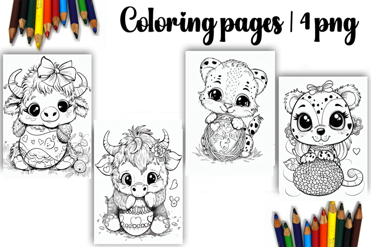 Cute animals Design |Easter Coloring pages