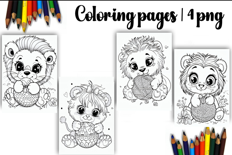 Cute animals Design |Easter Coloring pages