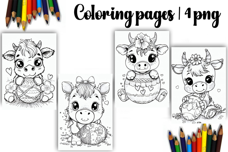 Cute animals Design |Easter Coloring pages