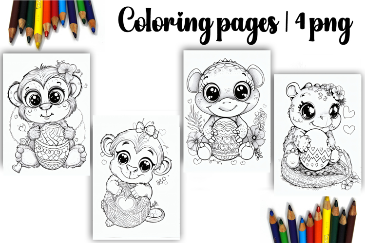 Cute animals Design |Easter Coloring pages