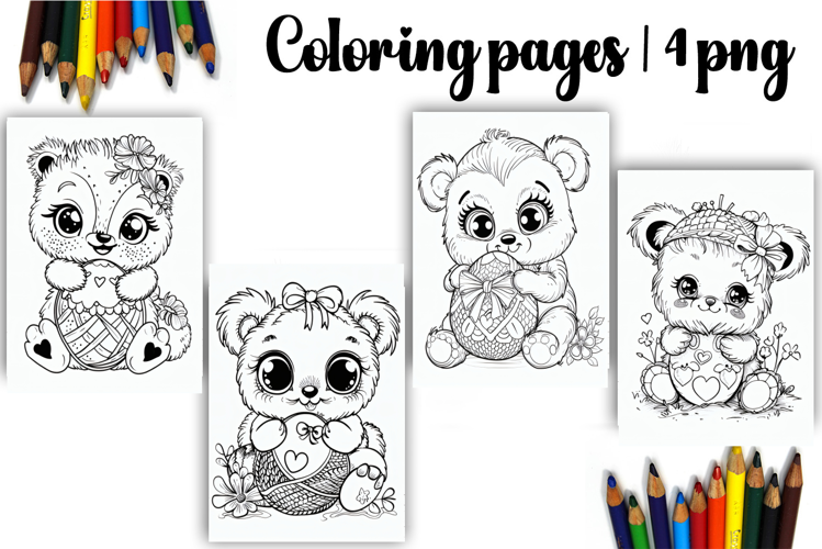 Cute animals Design |Easter Coloring pages