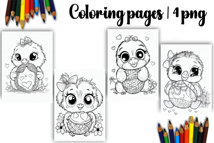 Cute animals Design |Easter Coloring pages