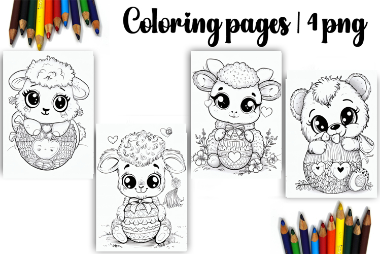 Cute animals Design |Easter Coloring pages