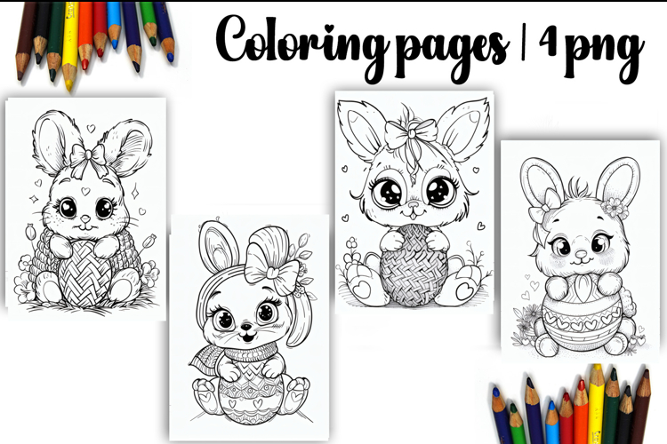 Cute animals Design |Easter Coloring pages