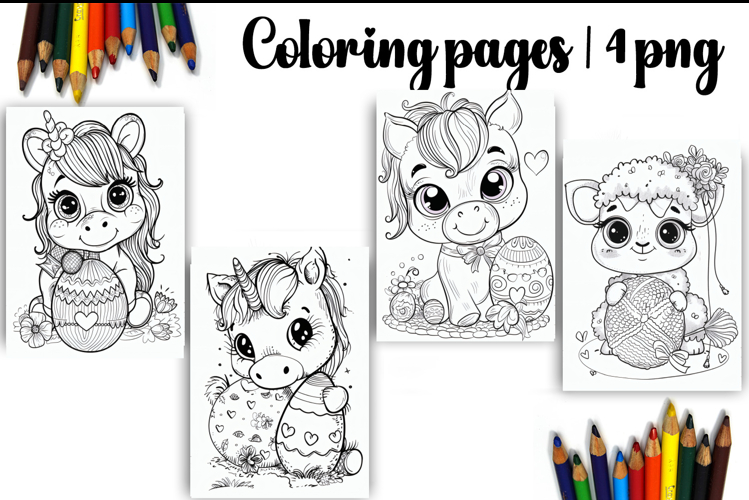 Cute animals Design |Easter Coloring pages