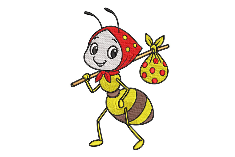 Cute Ant Embroidery Design