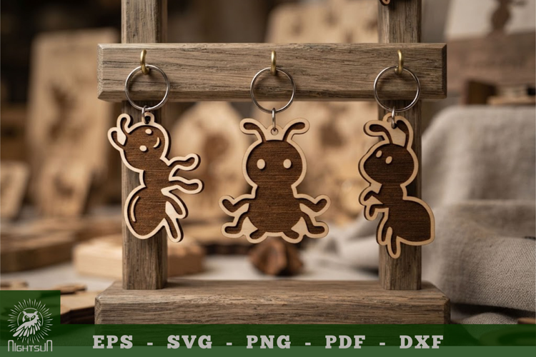 Cute Ant Lasercut Keychain