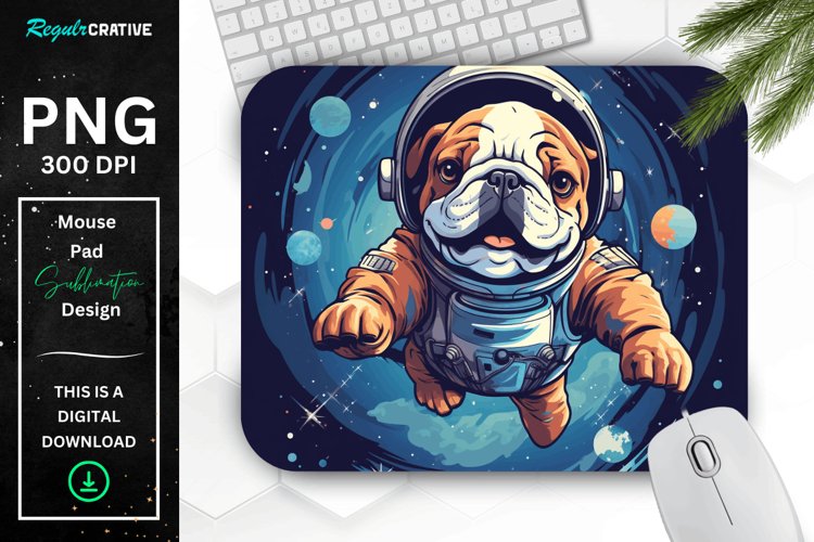 Cute Astronaunt Dog Mouse Pad